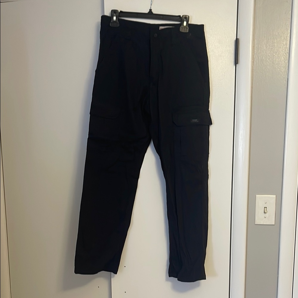 Dark Navy Blue Cargo Pants with Straight Leg and Flat Waistband 30x30